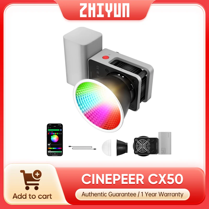 Photography Lighting App - Lampu Video Zhiyun CINEPEER CX50 RGB