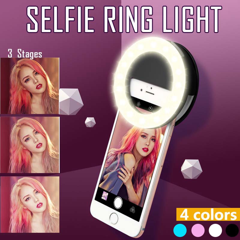 Photography Lighting Set Up - Lampu Cincin Swafoto LED Mode Penyesuaian
