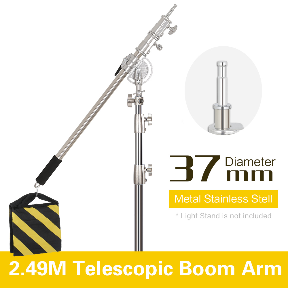 Boom Arm Stand - Batang ekstensi lengan silang 2.49M, Kit