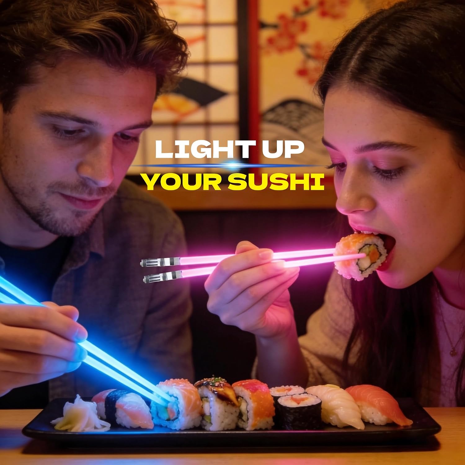 Sumpit LED Bercahaya Lightsabe - Photography Lighting For Food ulasan dan harga