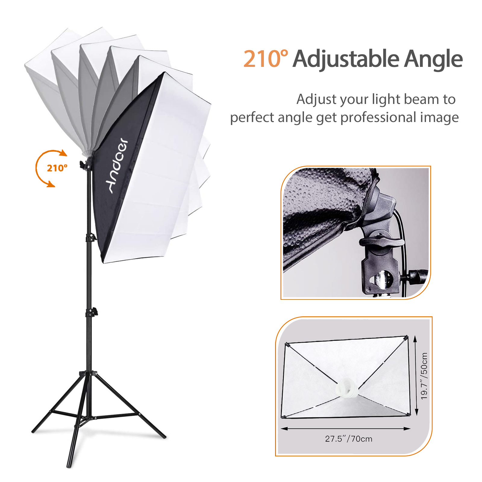 Andoer Kit lampu fotografi Stu - Photography Umbrella Lighting Kit ulasan dan harga