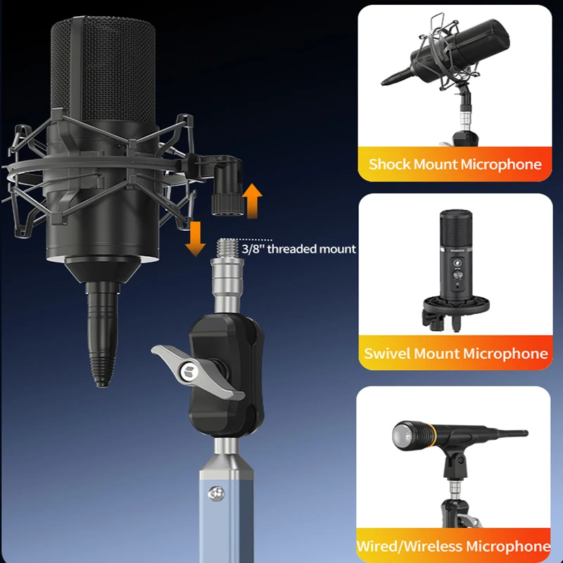Penyangga Mikrofon Fleksibel P - Boom Arm Stand ulasan dan harga
