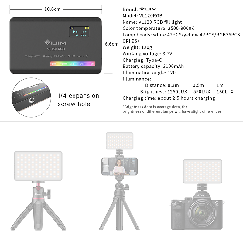 Ulanzi VL120 RGB Kamera Lampu  - Photography Lighting Rgb ulasan dan harga